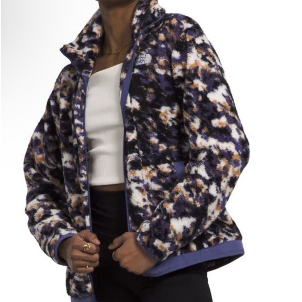 The North Face Campshire 2 Fleece Full Zip Jacket Cave Blue Womens Sz L Purple